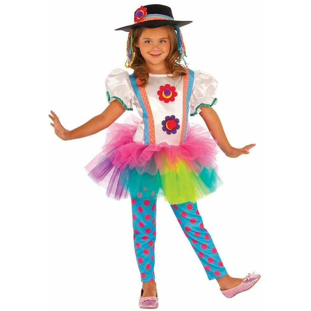 Harlequin Cutie Girls Halloween Fancy Dress Carnival Circus Childs Kids Costume 